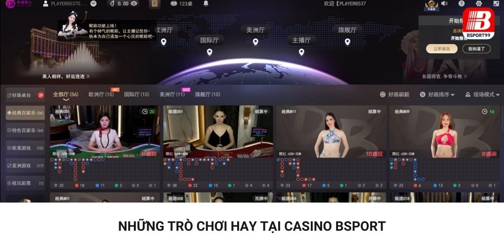 Những trò chơi casino Bsport bet đỉnh của chóp
